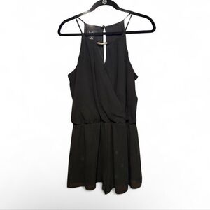 by & by Black Dress with Gold Accent